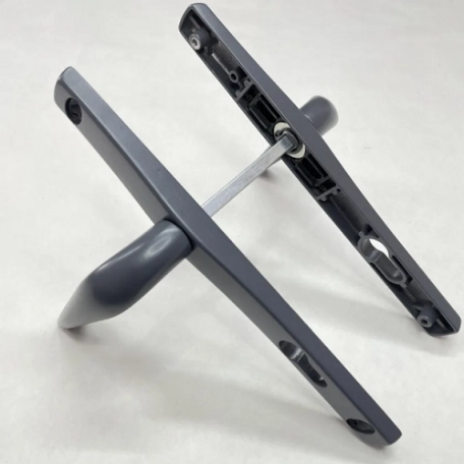 Ручка для замка в калитку Евро-25 нажимная. Цвет-Графитовый 7024