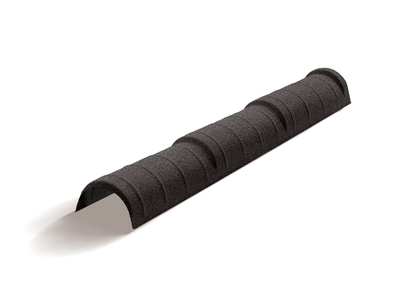 Конек полукруглый тройной для композитной черепицы Metrotile черный (1,14м)