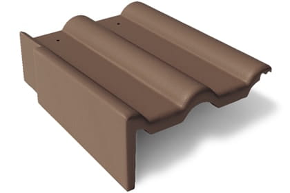 Боковая цементно-песчаная черепица Braas Франкфуртская левая, темно-коричневый
