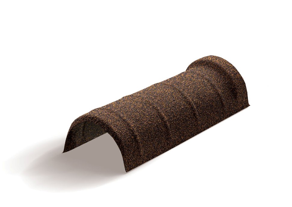 Конек полукруглый одинарный для композитной черепицы Metrotile кофе (0,41м)