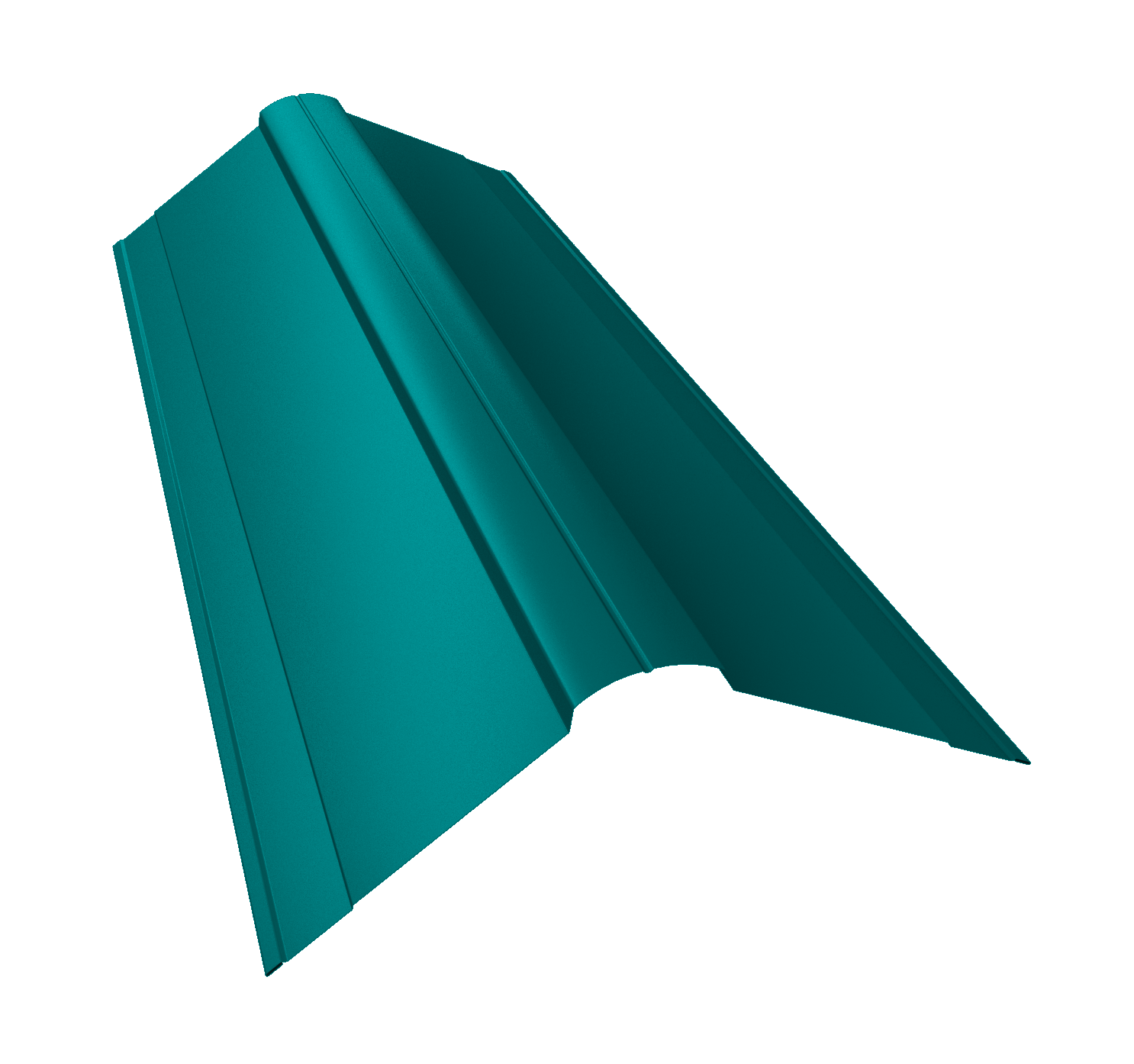 Планка конька фигурного 150x150 0,45 PE с пленкой RAL 5021 водная синь (3м)