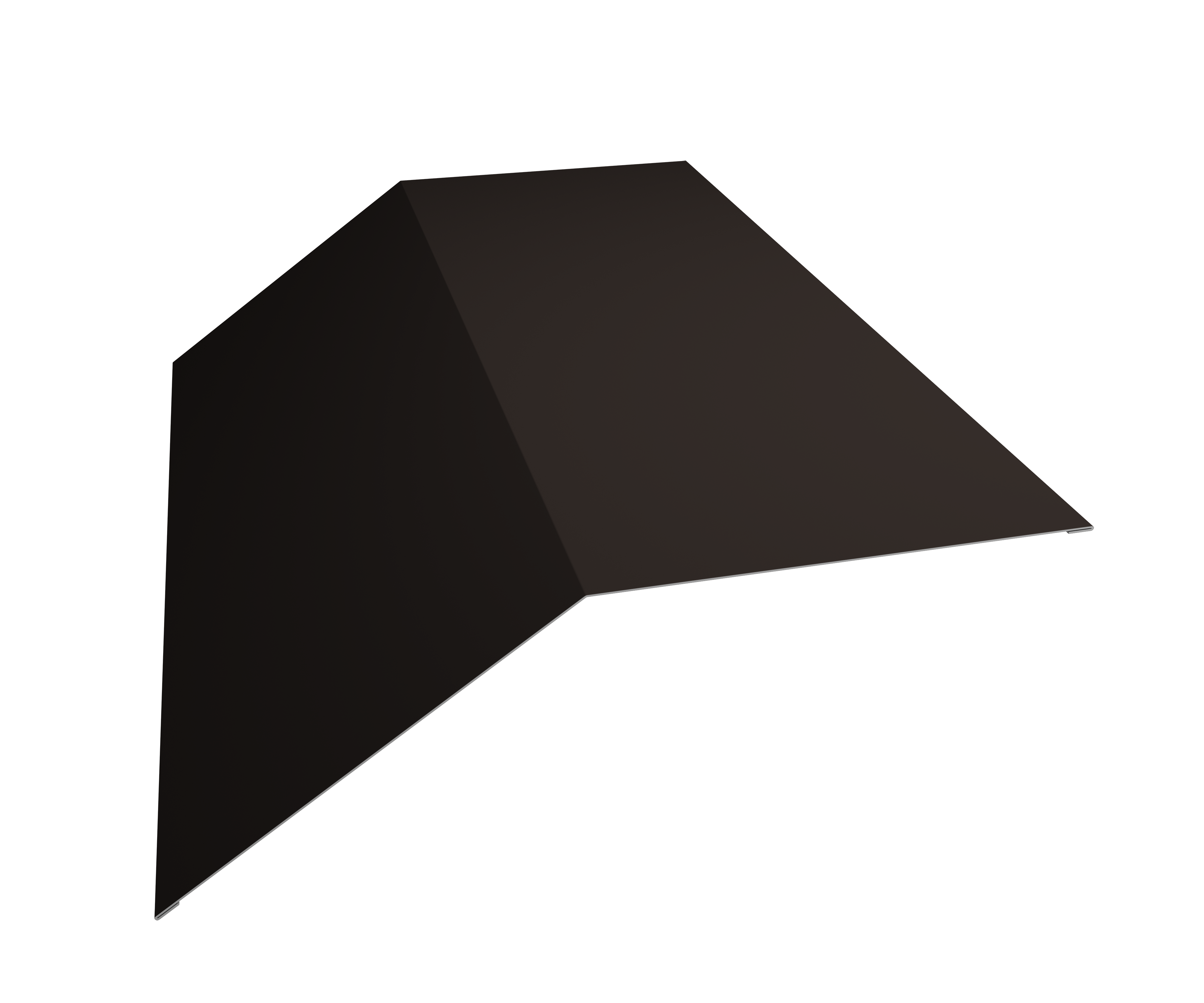 Планка конька плоского 190х190 0,45 PE с пленкой RR 32 темно-коричневый (2м)