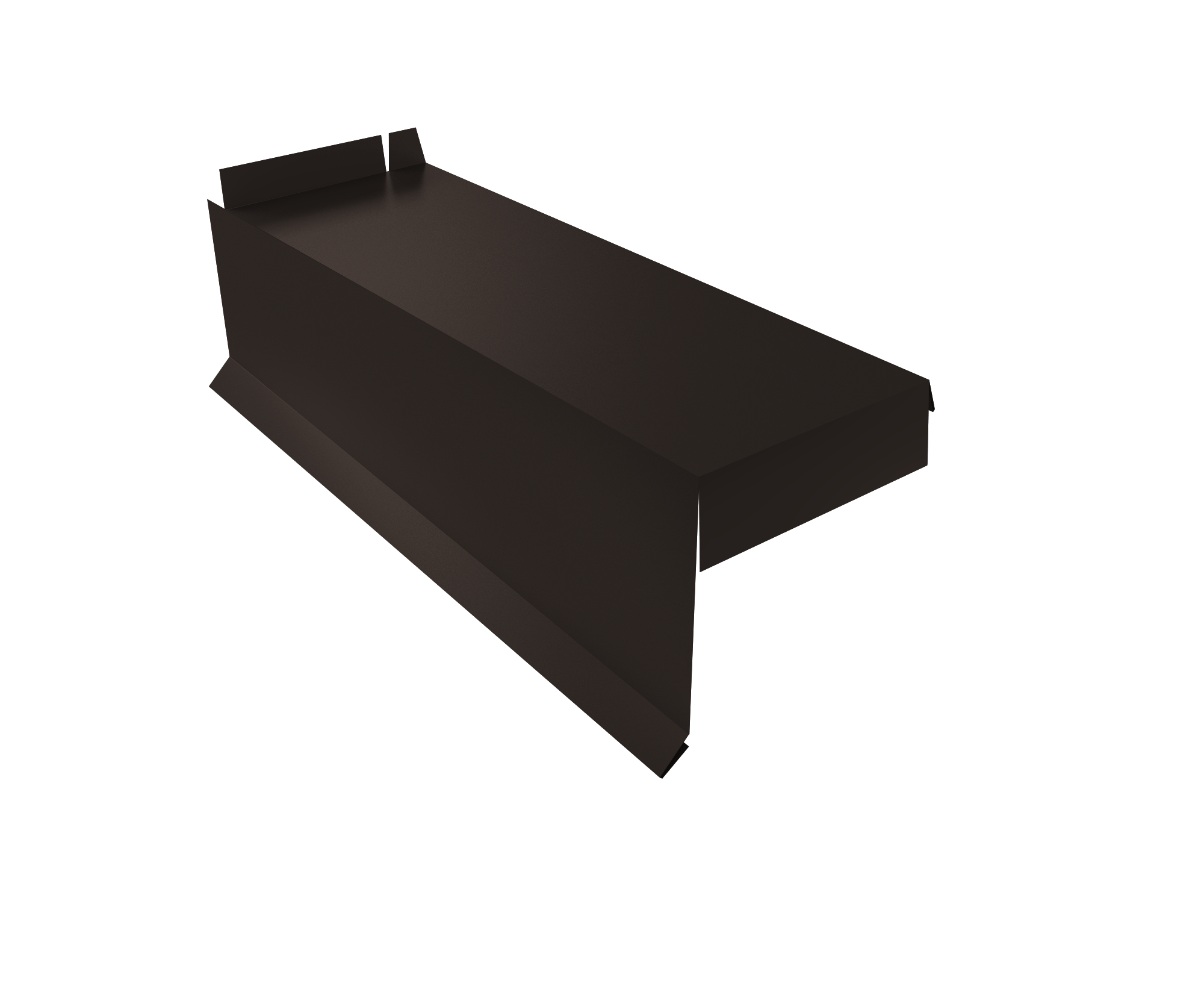 Планка торцевая сегментная Квадро профи Левая стартовая 0,45 PE-Double RR 32 темно-коричневый