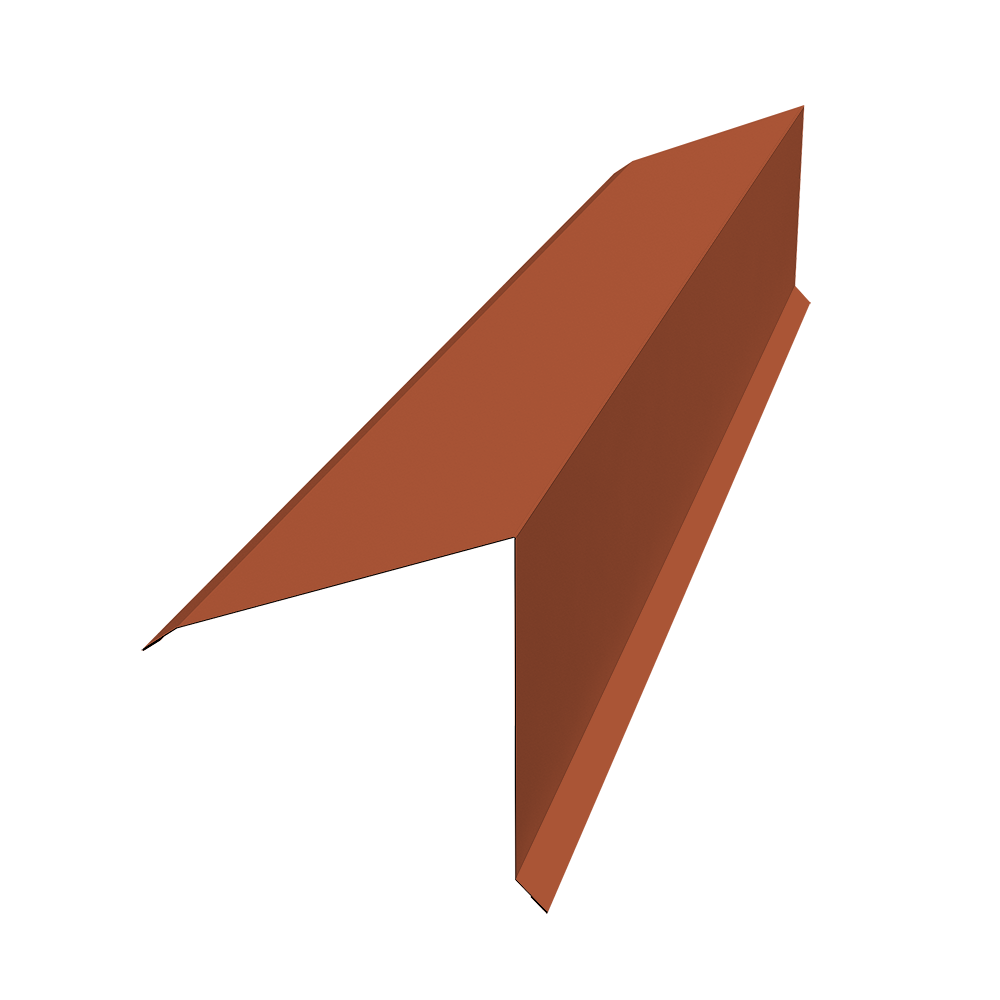 Планка конька односкатной кровли 160x160 0,45 Drap TX RAL 8004 терракота (3м)