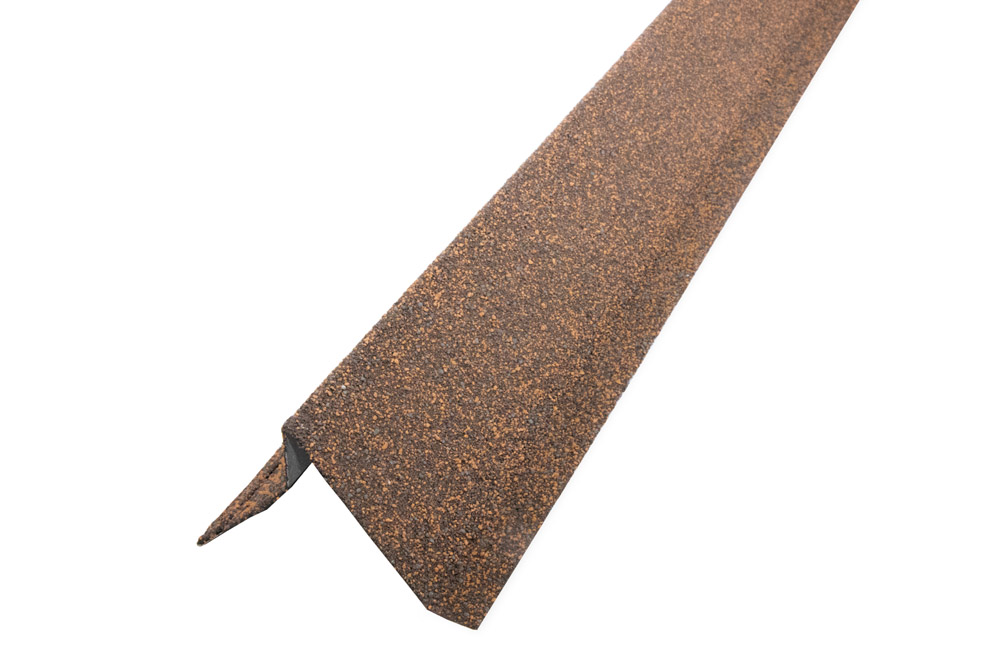 Планка ветровая Grand Line c базальтовой крошкой для мягкой кровли 60х30х90 Фартук S5 роки медный 1,25м