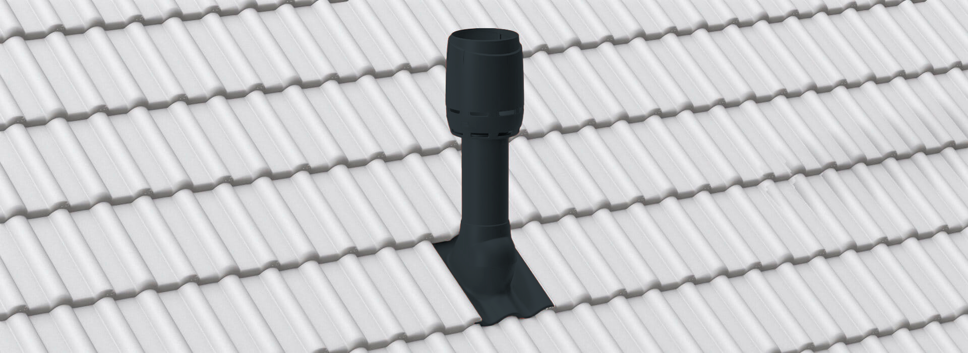 Дефлектор вытяжной вентиляции для волновой черепицы (h 700 мм, d 160 мм) Франкфуртская, Таунус графит