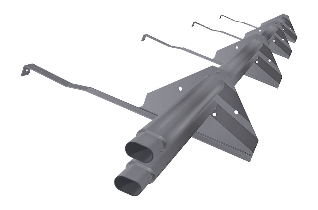 Снегозадержатель трубчатый для керамической/натуральной черепицы RAL 7004 3м (профиль до 50мм)