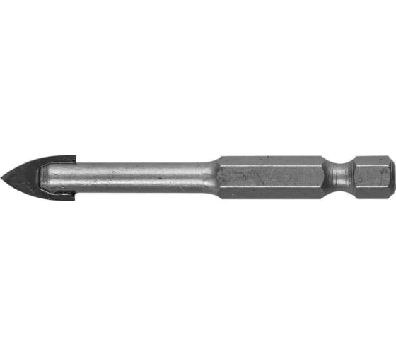 Сверло по стеклу и кафелю Зубр (d10мм), 2x кромка, Hex 1/4 (29840-10)