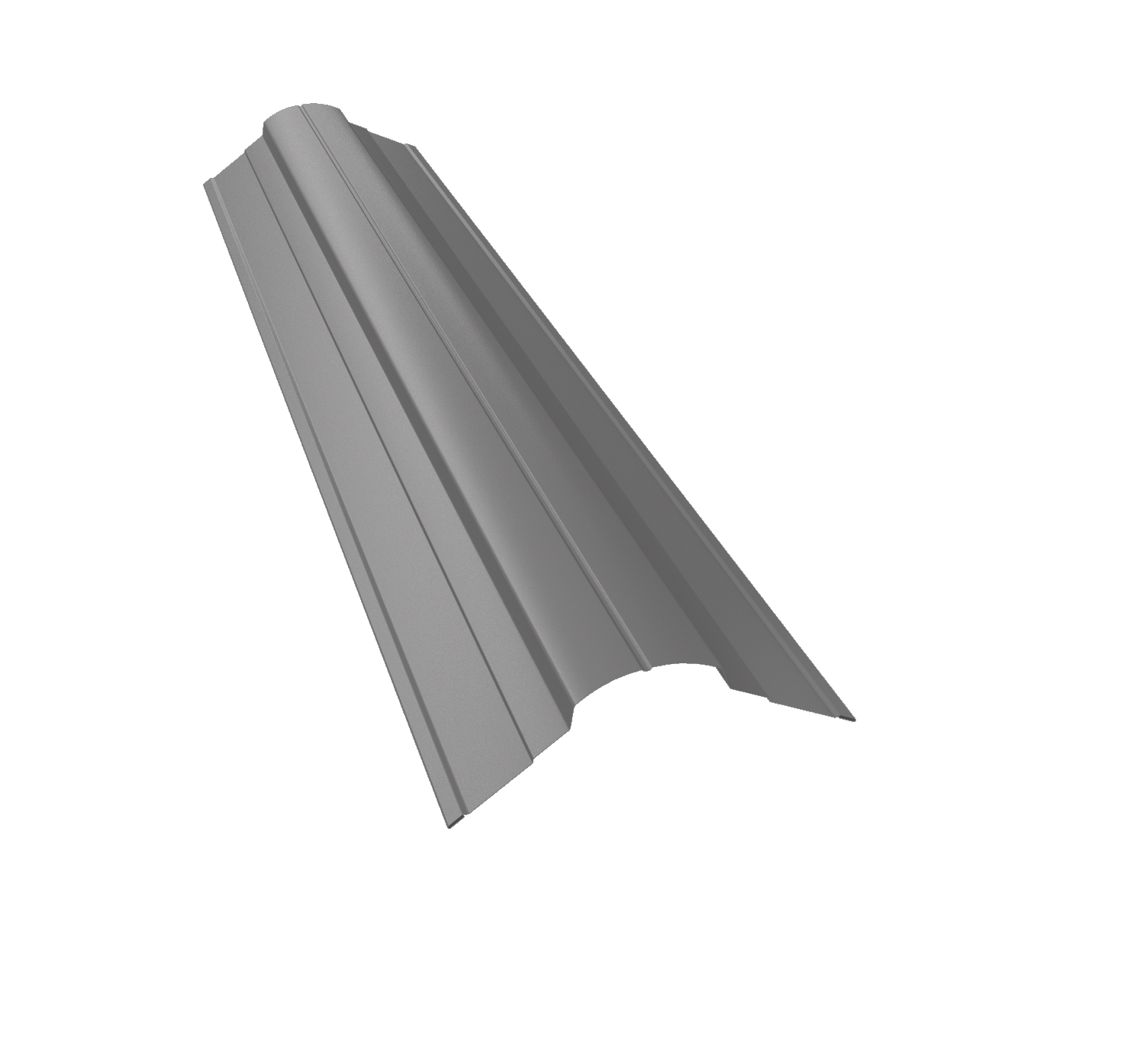 Планка конька фигурного 70x70 0,45 Drap RAL 7004 сигнальный серый (3м)