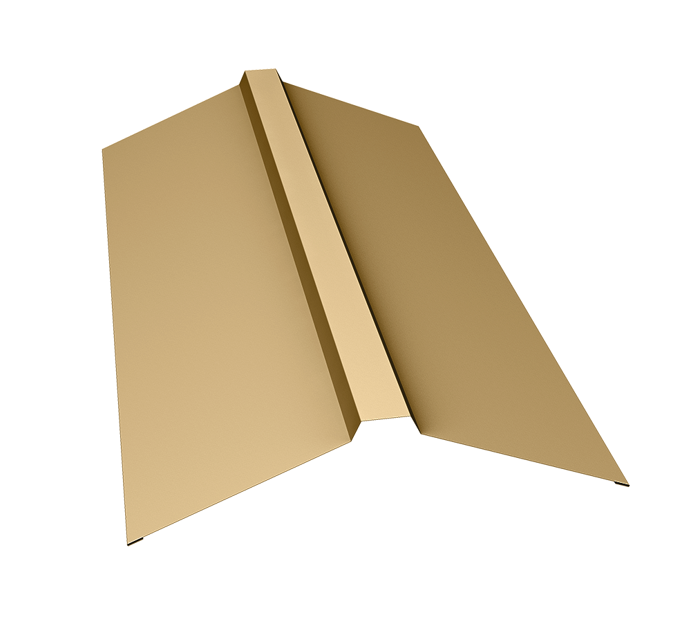 Планка конька прямоугольного 150х30х150 0,4 PE с пленкой RAL 1014 слоновая кость (2м)