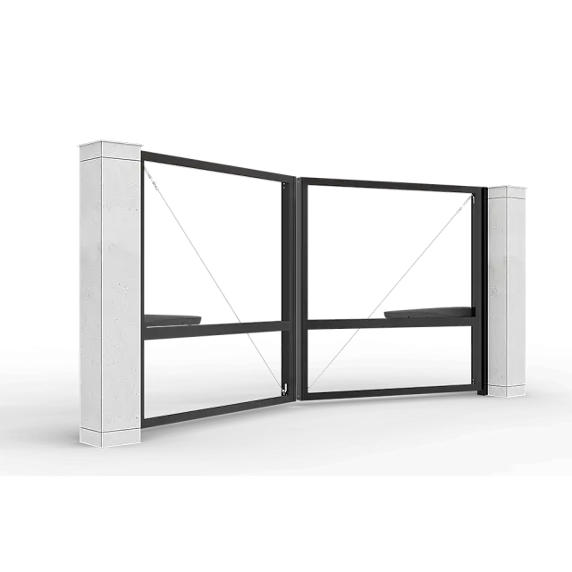 Автоматические распашные ворота Prestige без заполнения 4 на 2 метра с приводом AM-3000KIT цвета RAL 9005