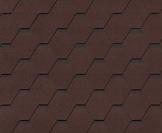 Черепица гибкая RoofShield Классик Стандарт коричневый с оттенением