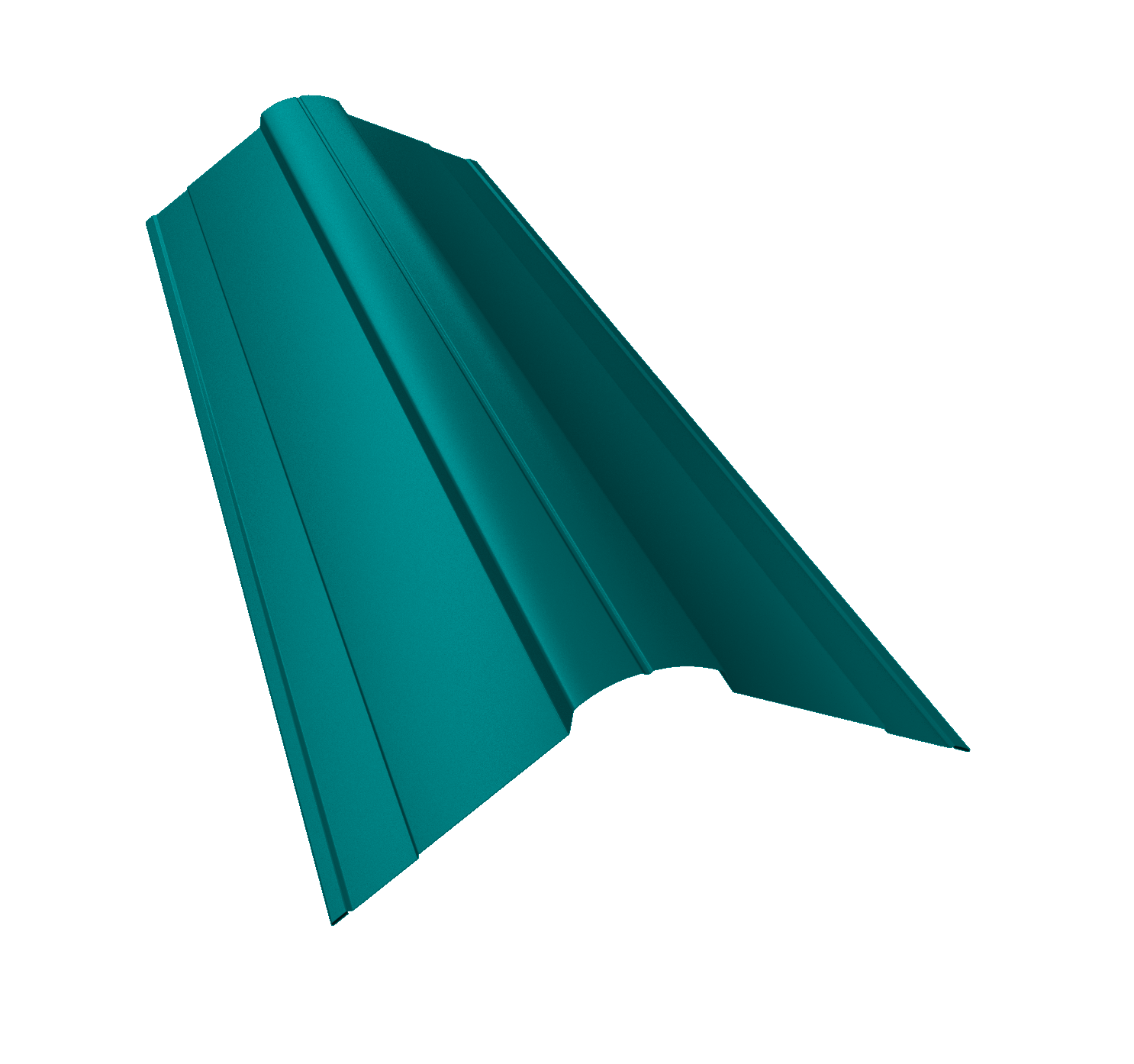 Планка конька фигурного 100x100 0,45 PE с пленкой RAL 5021 водная синь (2м)