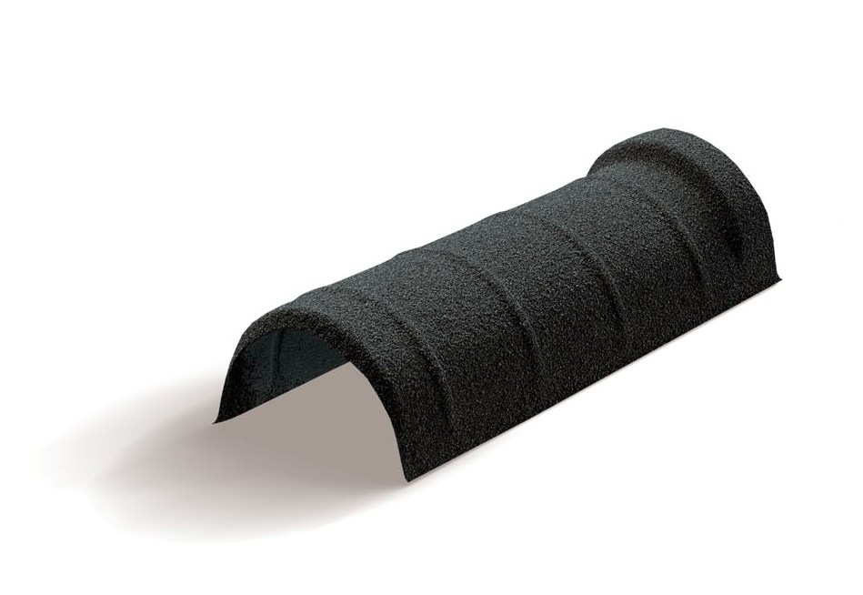 Конек полукруглый одинарный для композитной черепицы Metrotile серый (0,41м)