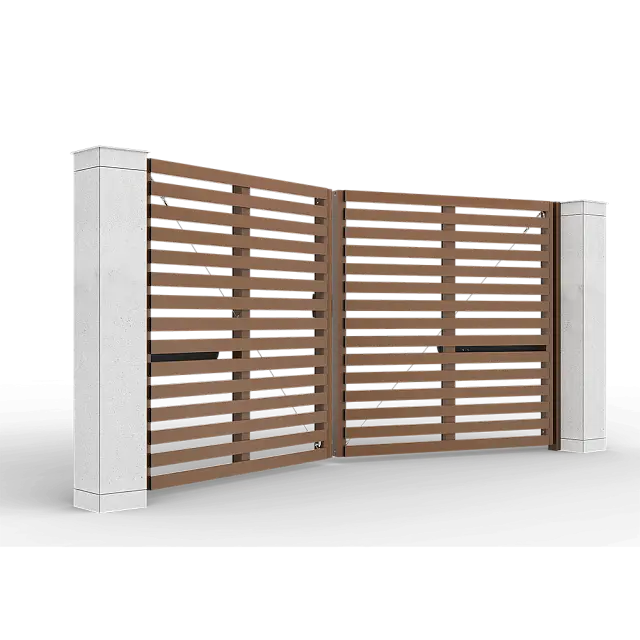 Коричневые автоматические распашные ворота Prestige 4 на 2 метра с приводом AM-3000KIT