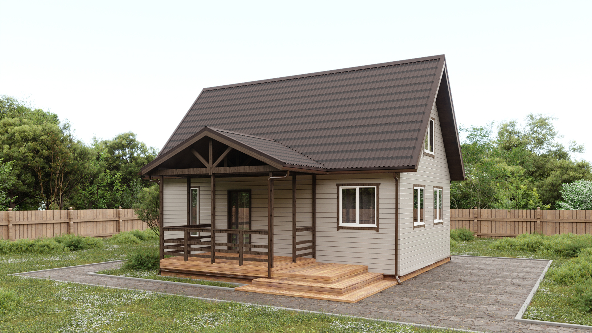 Черепица Ондулин коричневая