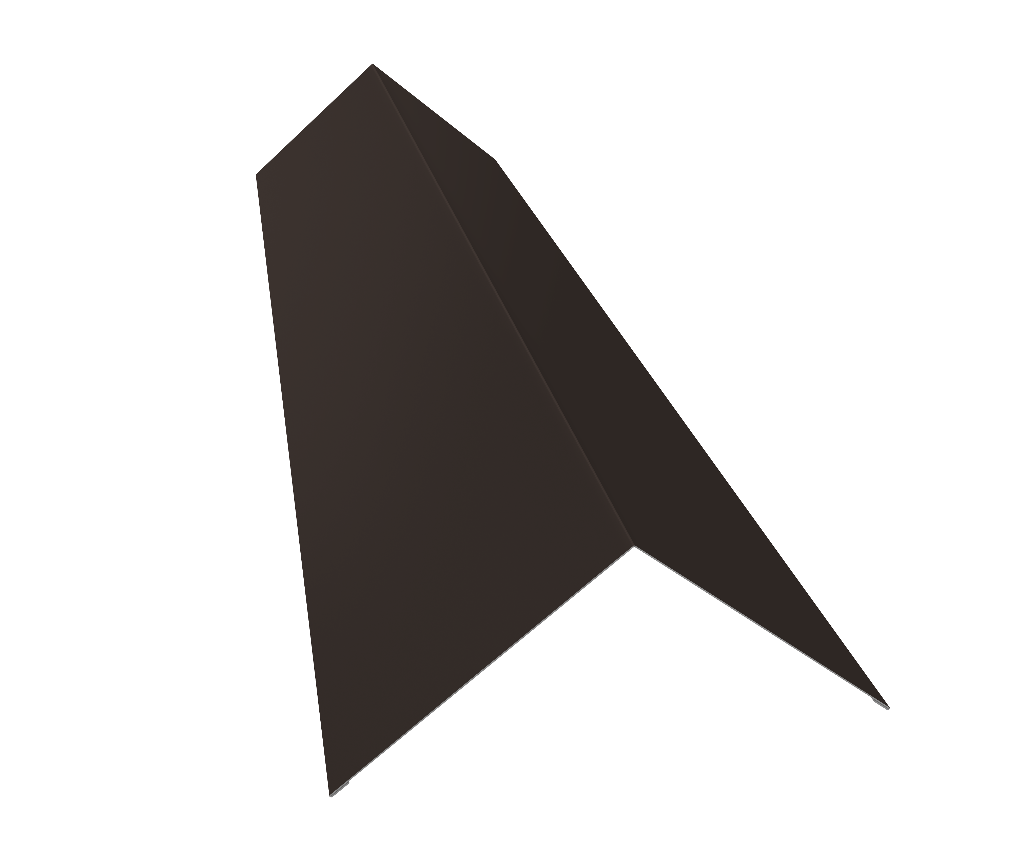 Планка конька плоского 145х145 0,5 Atlas X с пленкой RR 32 темно-коричневый (3м)