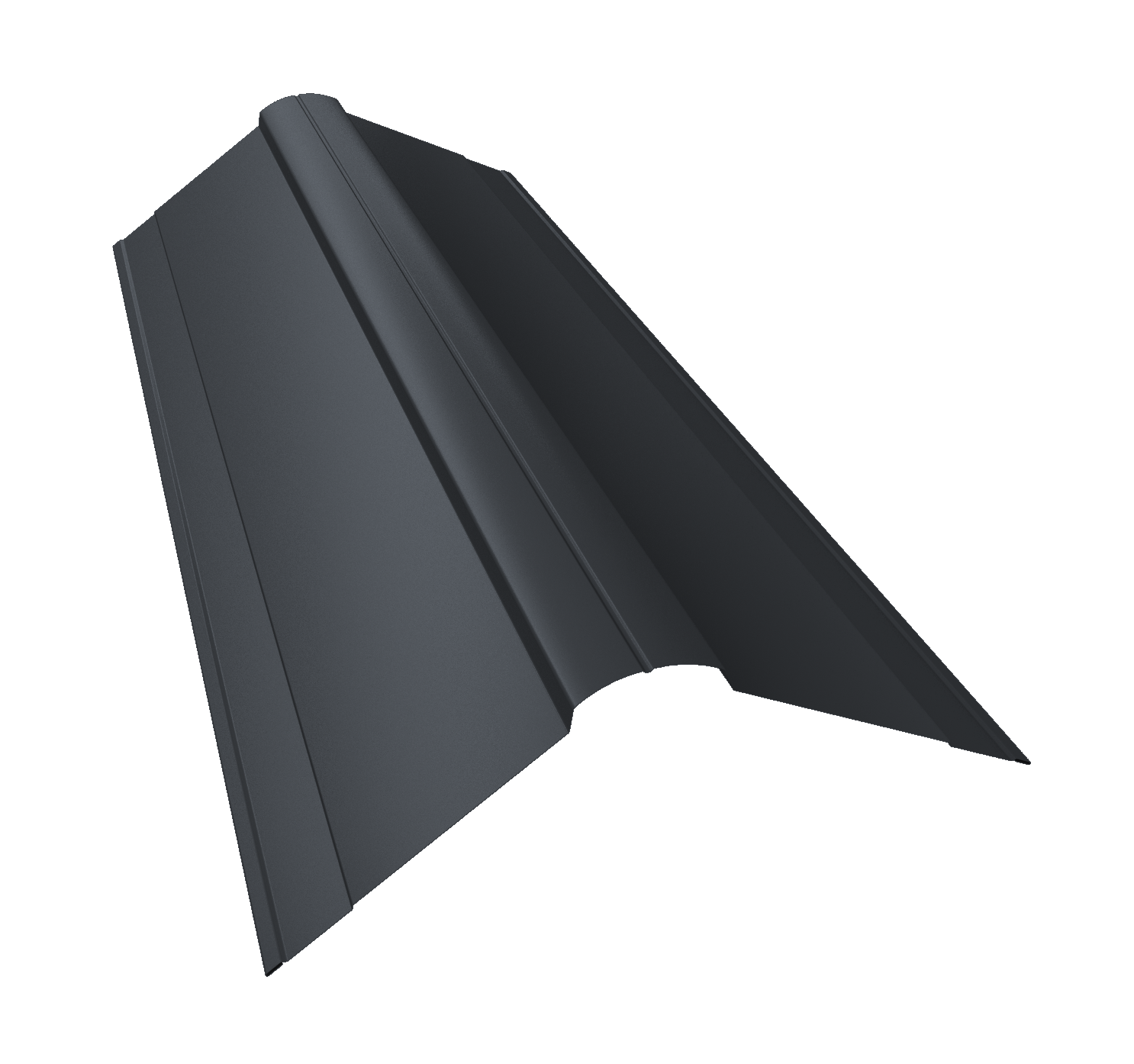 Планка конька фигурного 150x150 0,45 Drap RAL 7024 мокрый асфальт (2м)