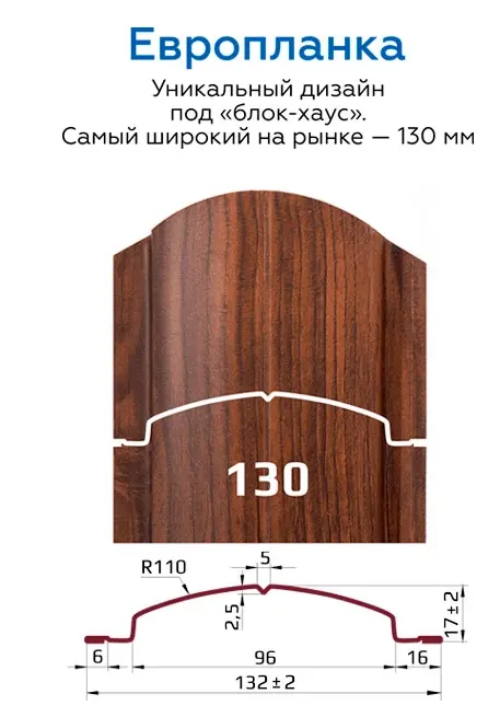 Штакетник металлический Европланка (130 мм)