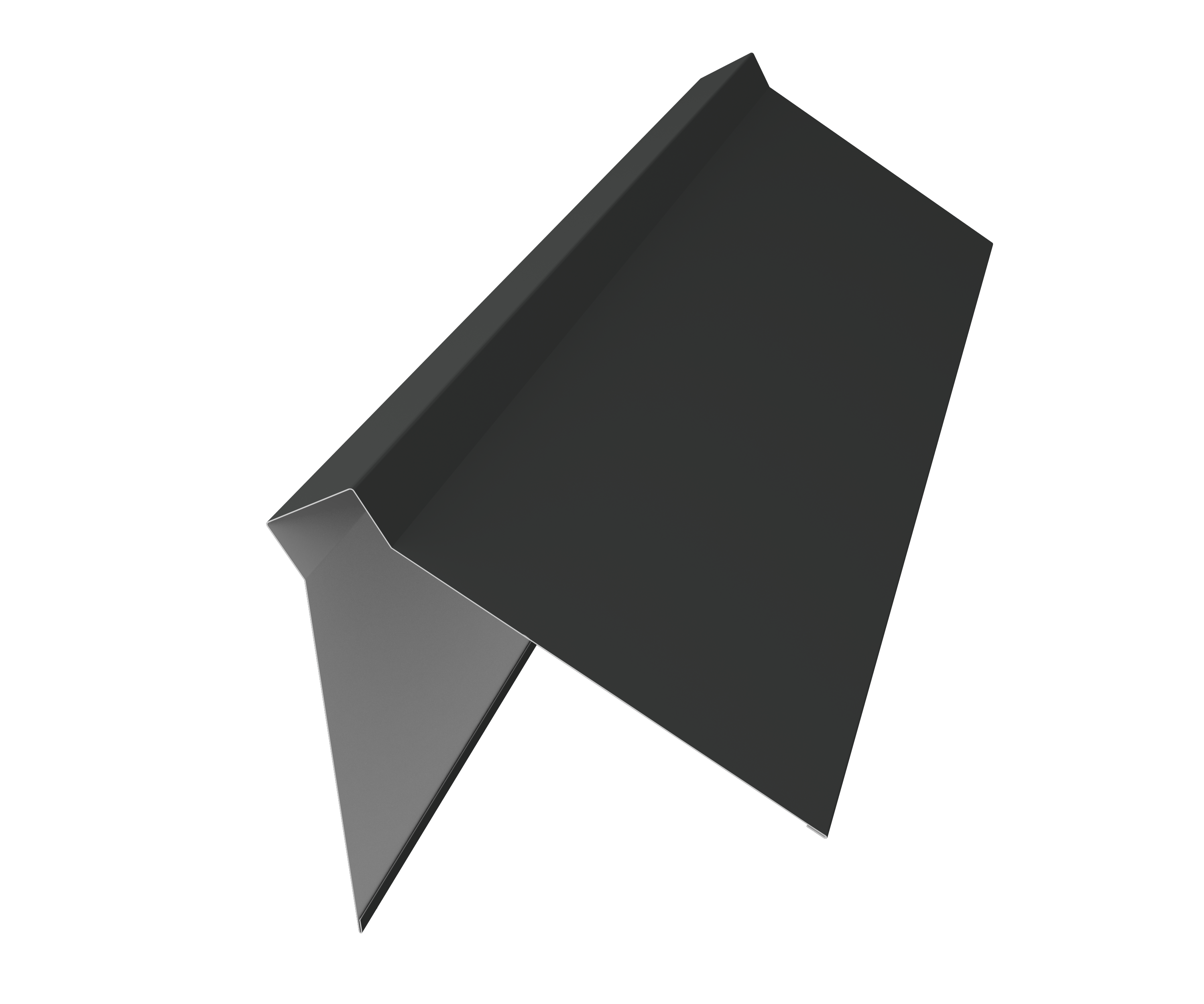 Планка конька плоского 220х50х220 0,5 PurPro Matt 275 RAL 7016 антрацитово-серый (2м)