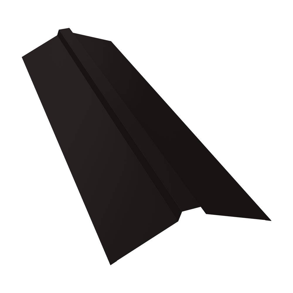 Планка конька прямоугольного 115х30х115 0,45 Drap RAL 9005 черный (3м)