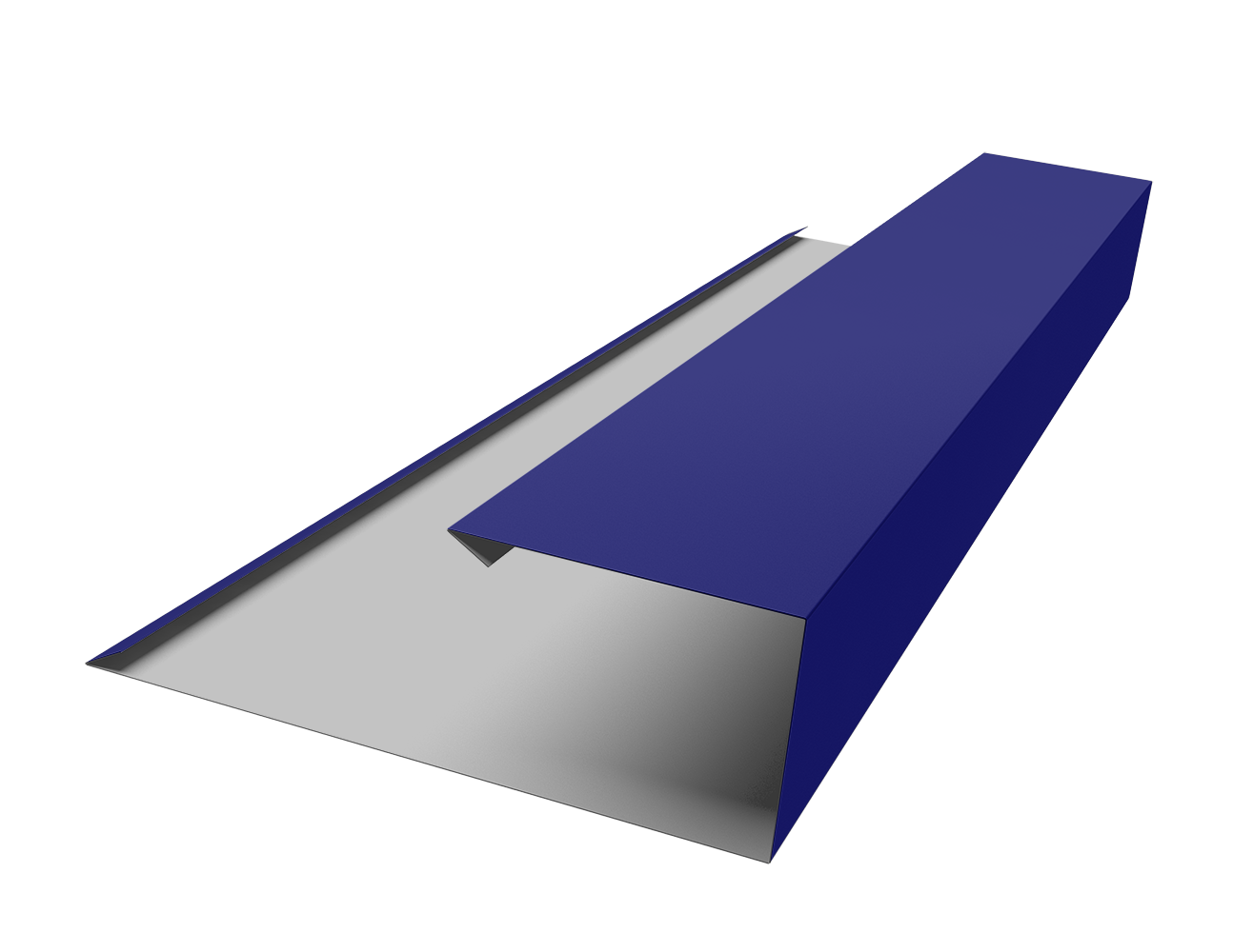 Планка торцевая страховочная 0,45 PE с пленкой RAL 5002 ультрамариново-синий (2м)