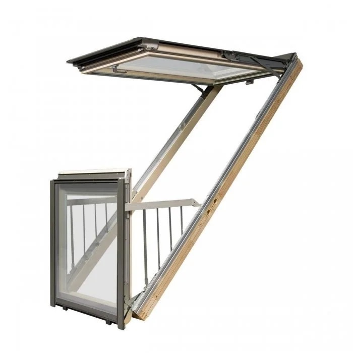 Окно-балкон FAKRO FGH-V P2 GALERIA 94х255 (двустворчатое, однокамерное, ламинированное стекло)