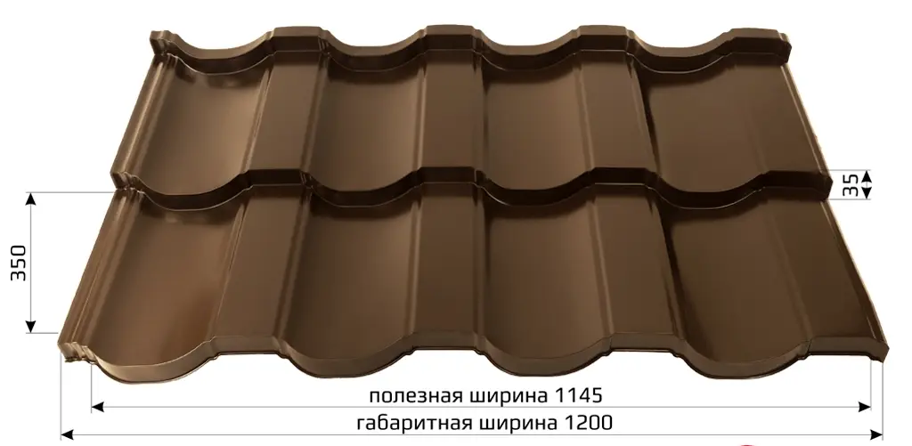 Металлочерепица НОРДО (NORDO) модульная/листовая