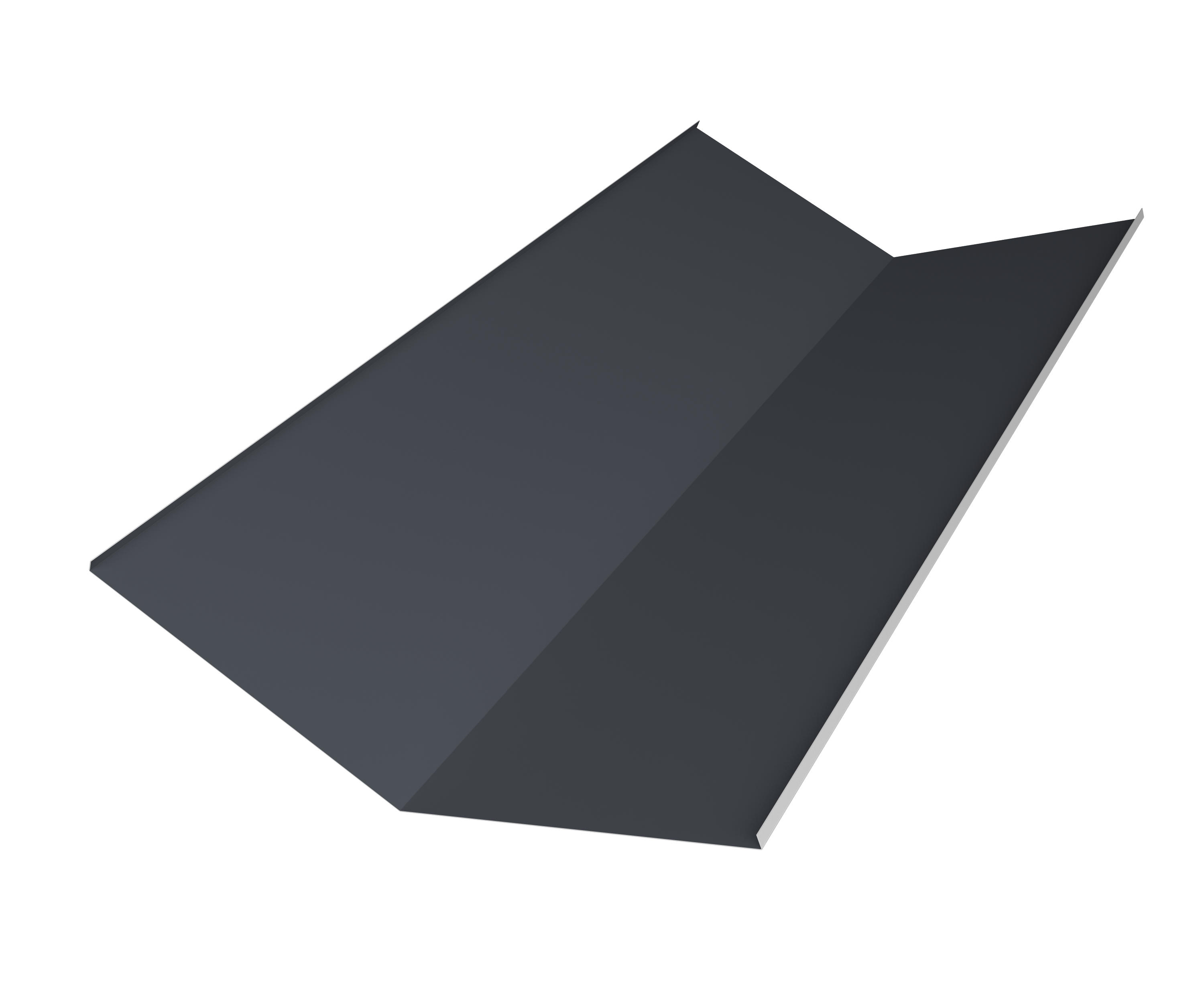 Планка ендовы нижней 300х300 0,45 PE с пленкой RAL 7024 мокрый асфальт (2м)