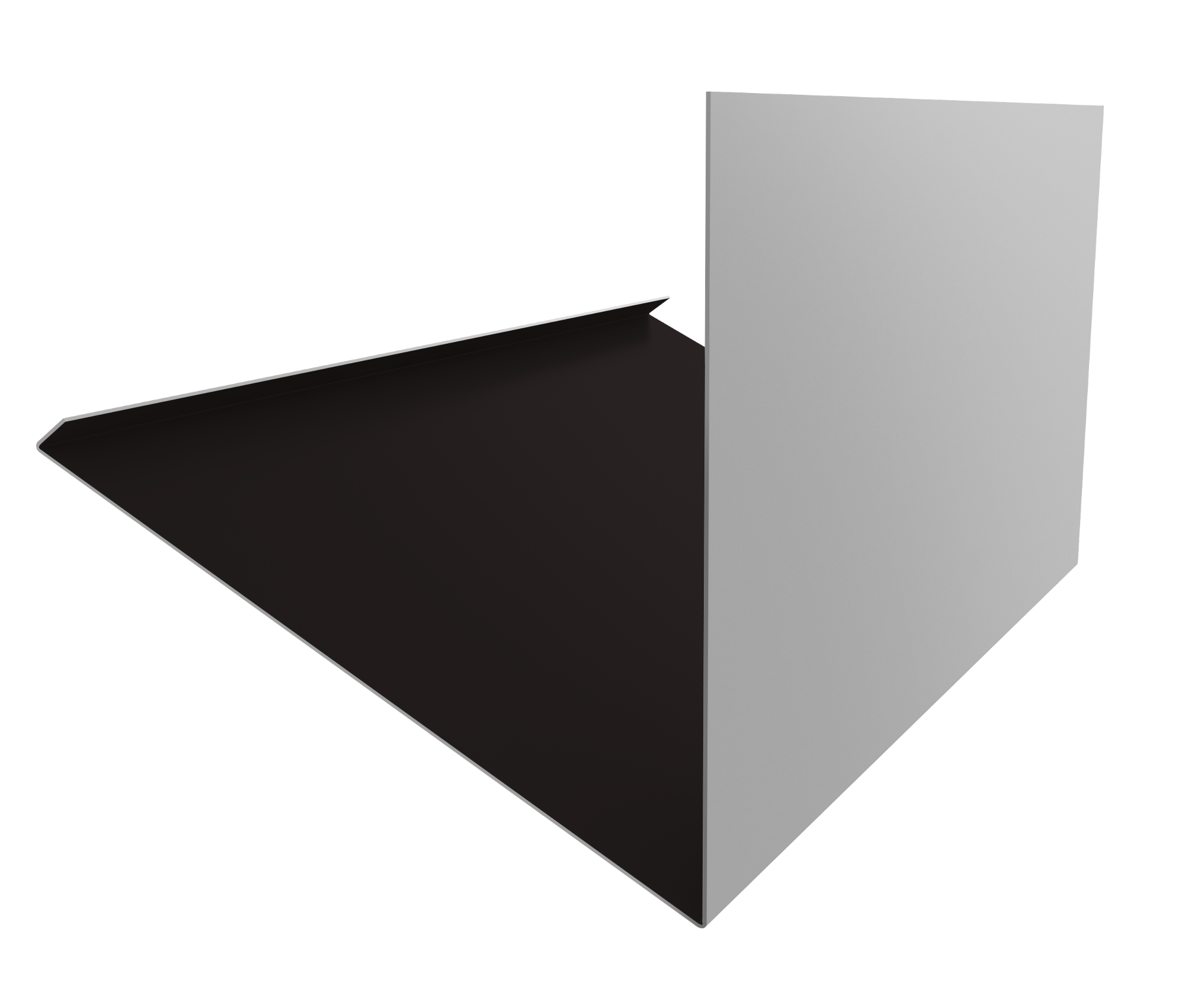 Планка примыкание верхнее к трубе фальц 0,45 Drap ST RAL 9005 черный (2м)