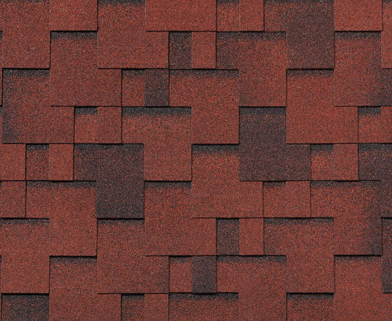 Черепица гибкая RoofShield Фемили Эко Лайт Модерн красный с оттенением