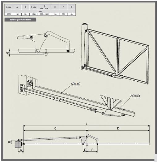 Комплект для складных распашных ворот-гармошка. Арт. twin drive set 3.0