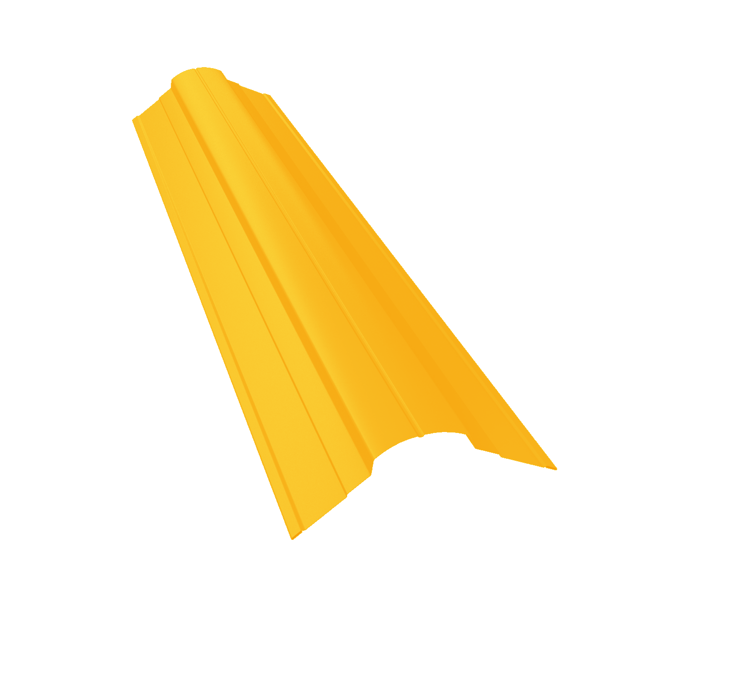 Планка конька фигурного 70x70 0,45 PE с пленкой RAL 1018 цинково-желтый (2м)