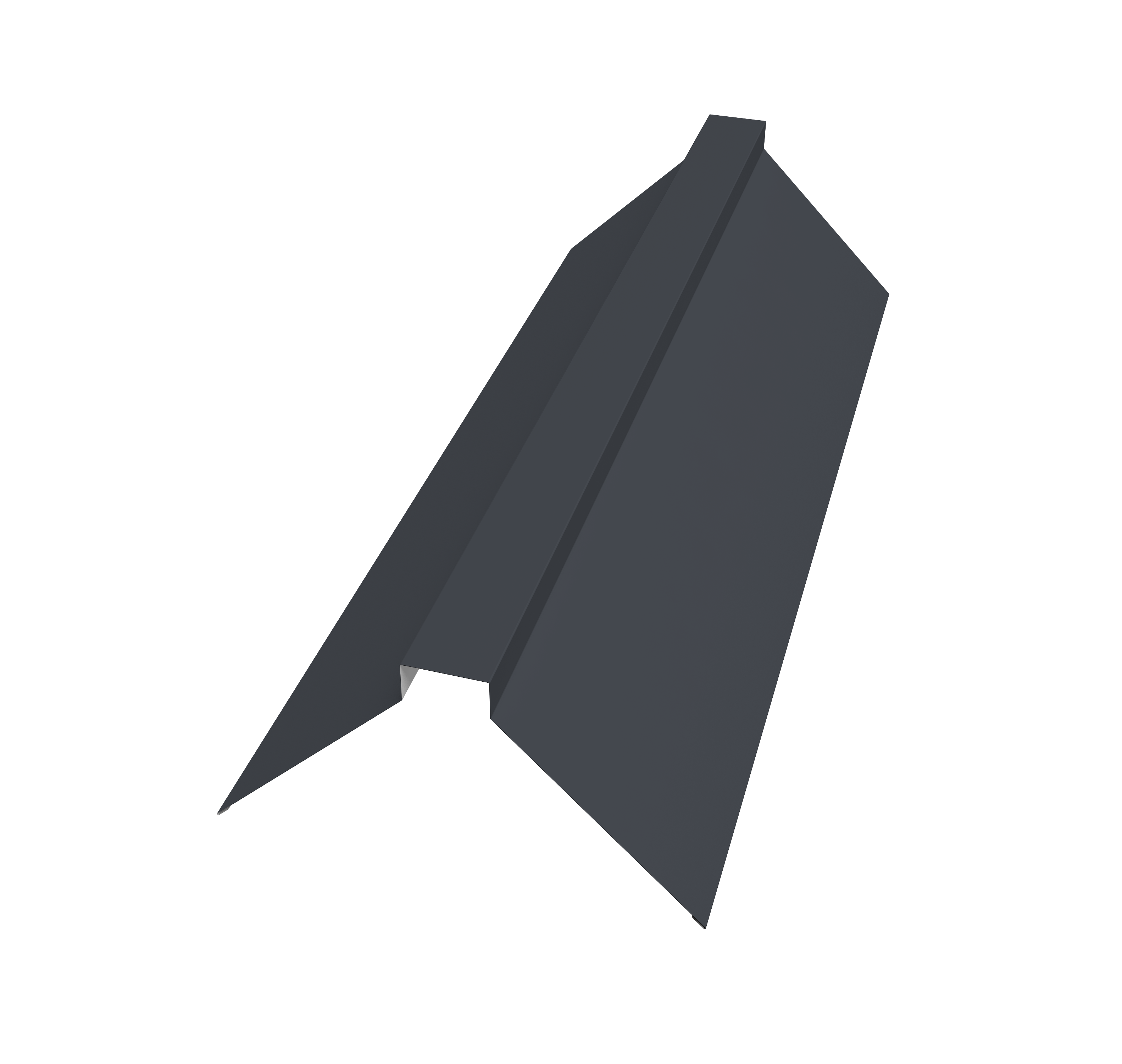 Планка конька плоского 115х30х115 0,5 Satin с пленкой RAL 7024 мокрый асфальт (2м)