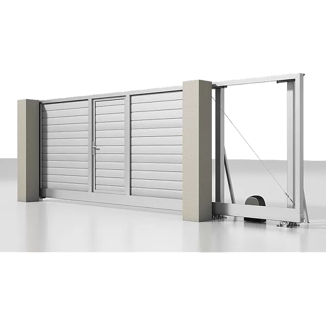 Откатные ворота Prestige 4000x2000 мм с электроприводом и встроенной калиткой