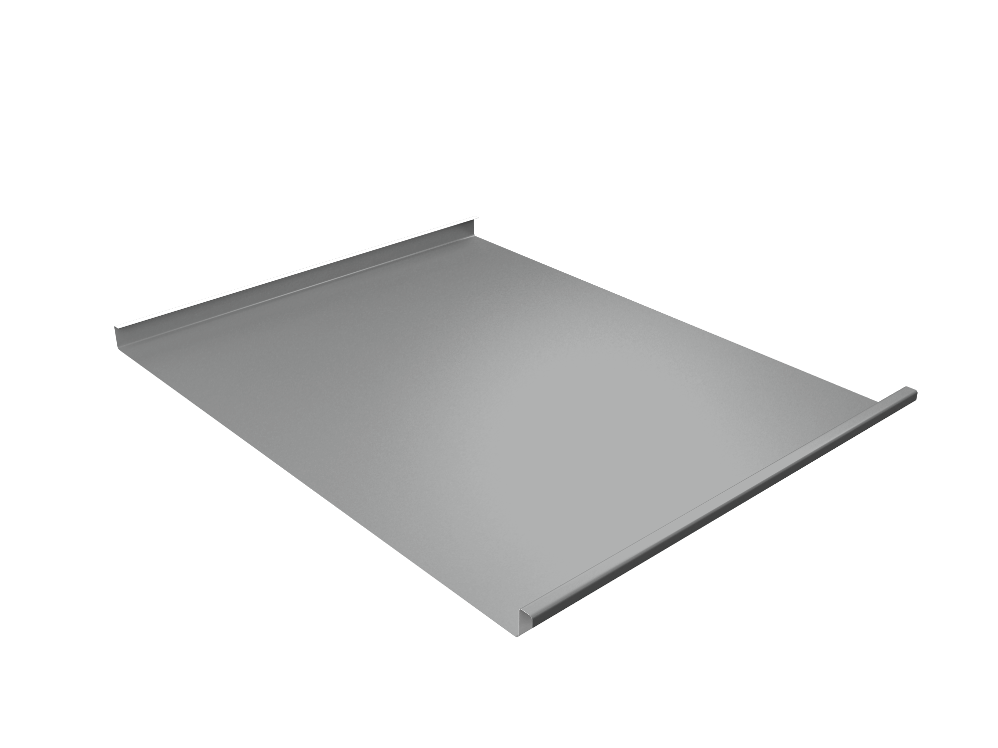 Фальц двойной стоячий Grand Line 0,45 PE с пленкой на замках RAL 9006 бело-алюминиевый