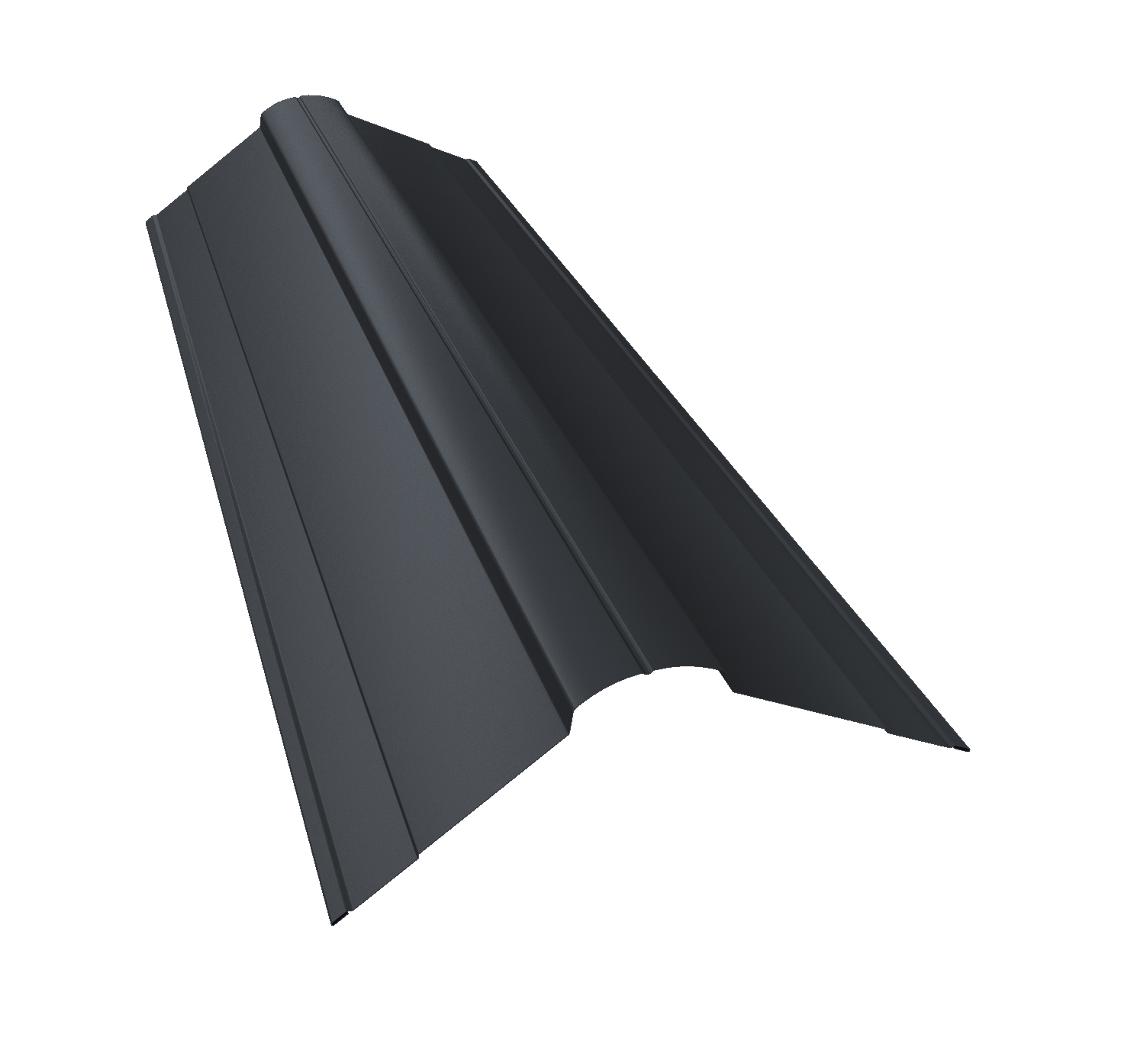 Планка конька фигурного 100x100 0,45 Drap ST RAL 7024 мокрый асфальт (3м)