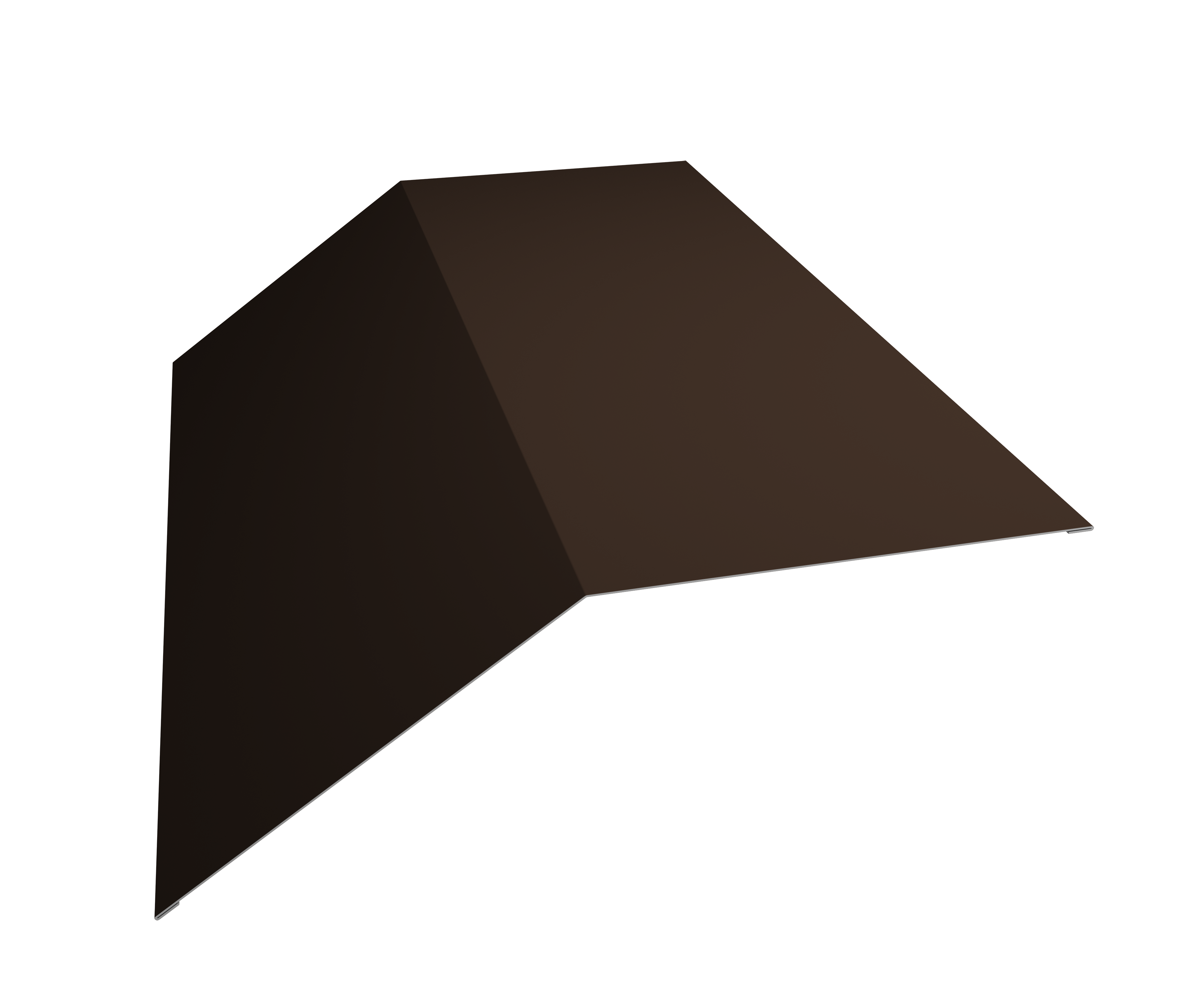 Планка конька плоского 190х190 0,4 PE с пленкой RAL 8017 шоколад (2м)