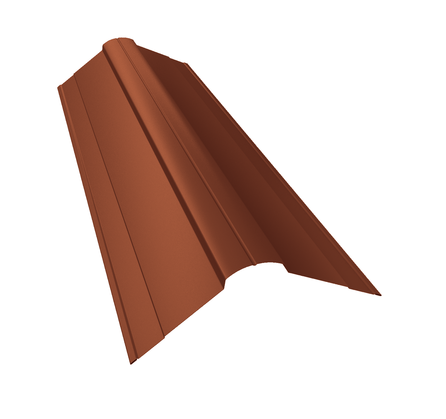 Планка конька фигурного 100x100 0,5 Satin Matt RAL 8004 терракота (2м)