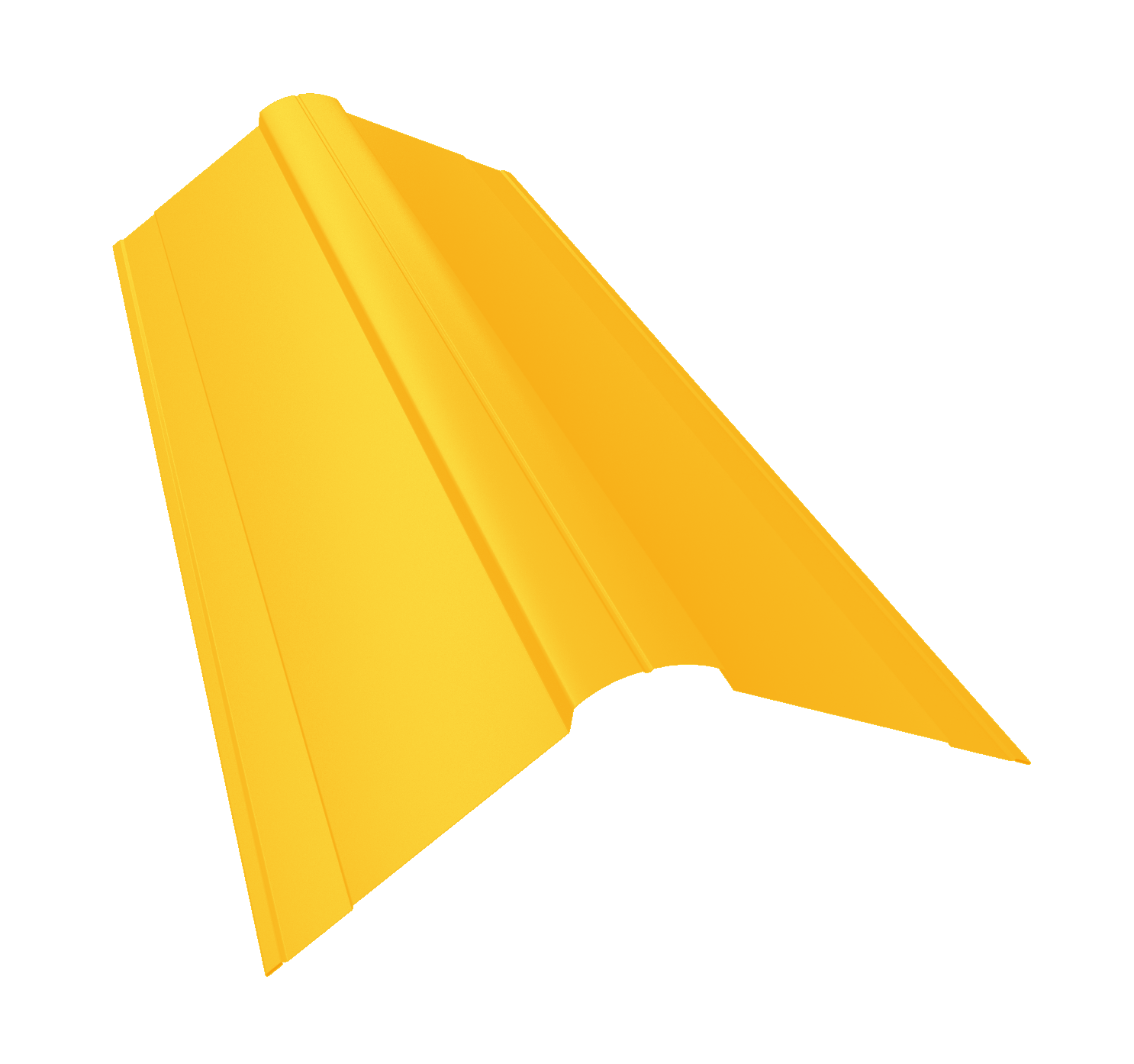 Планка конька фигурного 150x150 0,45 PE с пленкой RAL 1018 цинково-желтый (2м)