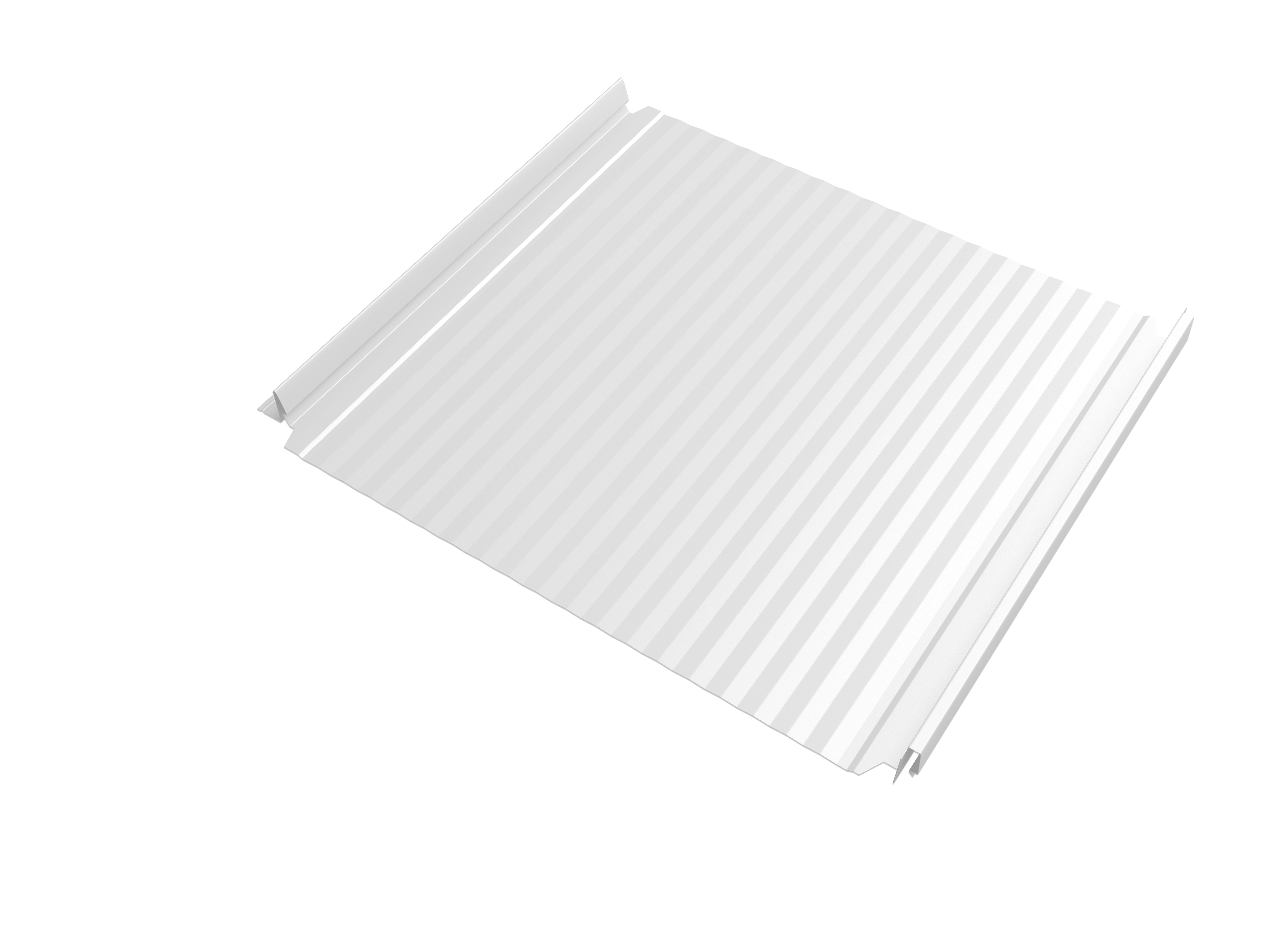 Кликфальц Double Pro Gofr Grand Line 0,45 Drap TX с пленкой на замках RAL 9003 сигнальный белый