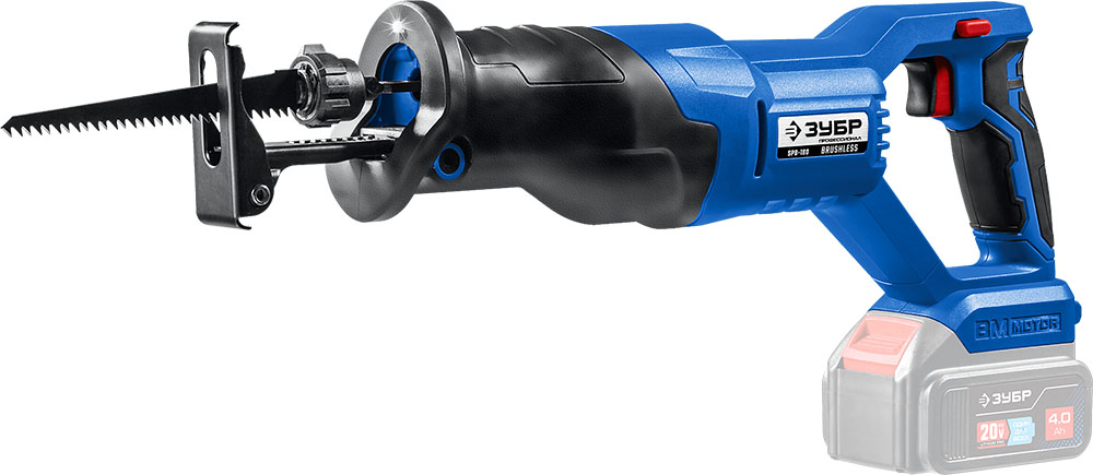 Пила сабельная Зубр Профессионал 20В бесщеточная, в коробке, без АКБ и ЗУ (SPB-180)