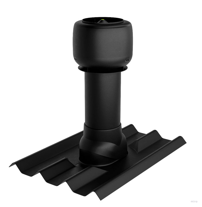 Комплект утеплённой трубы для Черепицы Ондулин черный