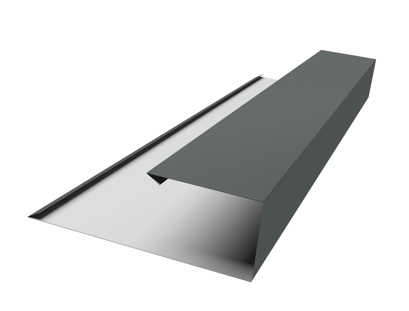 Планка торцевая страховочная 0,45 PE с пленкой RAL 7005 мышино-серый (2м)