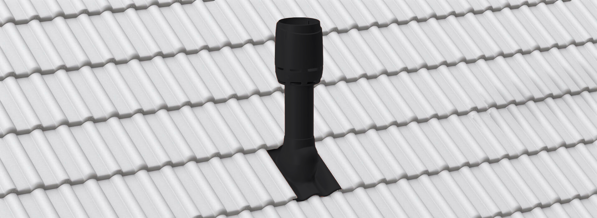 Дефлектор вытяжной вентиляции для волновой черепицы (h 700 мм, d 160 мм) Франкфуртская, Таунус черный