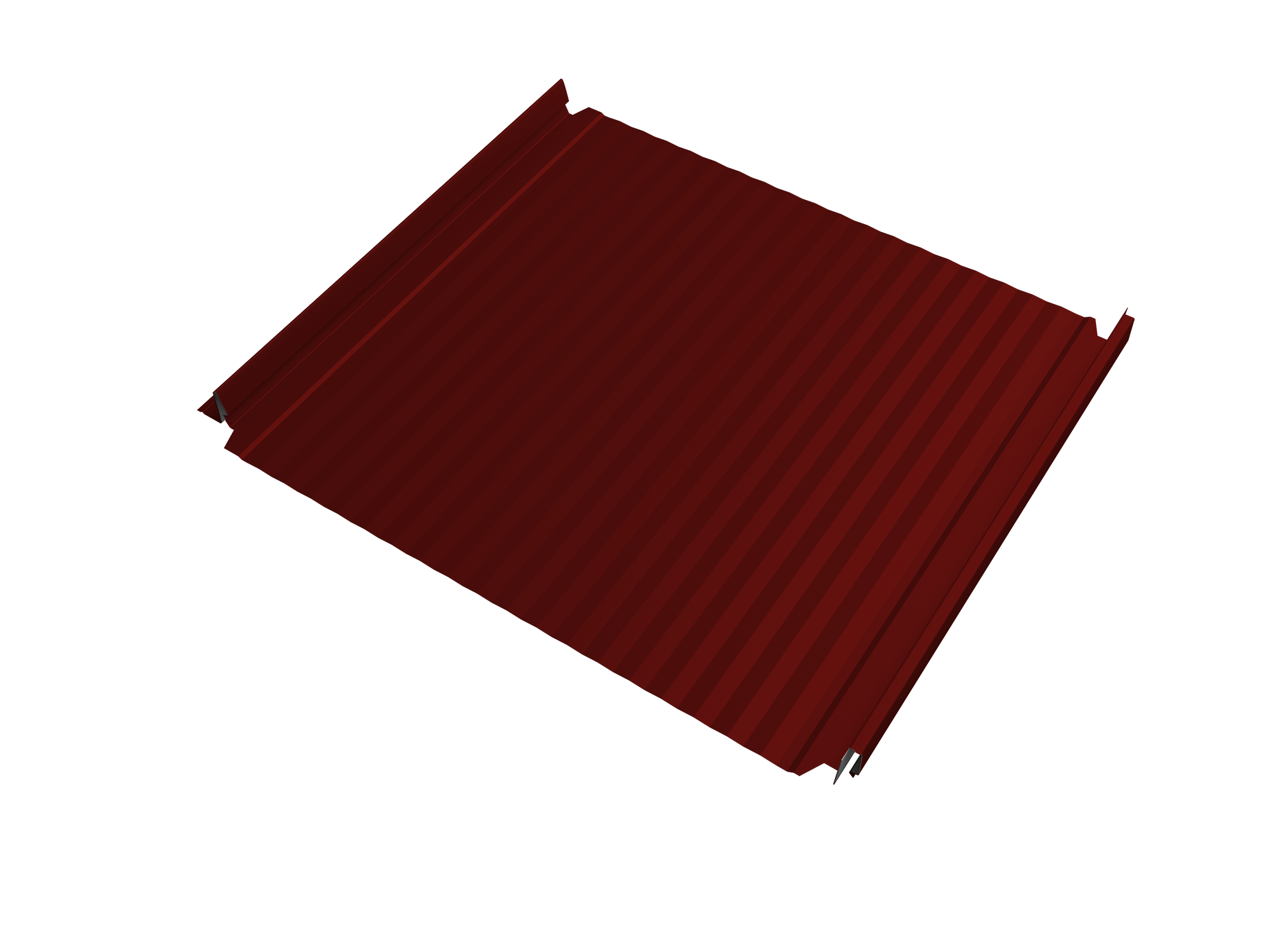 Кликфальц Double Pro Gofr Grand Line 0,5 Satin с пленкой на замках RAL 3011 коричнево-красный