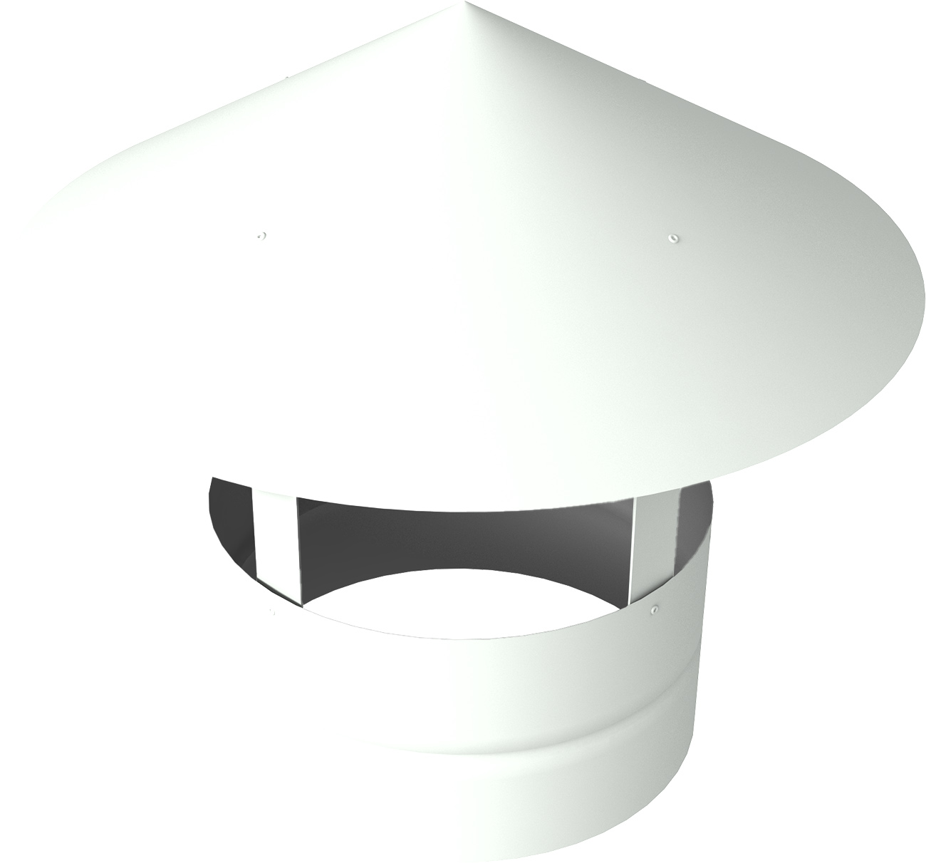 Дымник на трубу круглый d300 0,5 Satin с пленкой RAL 9003 сигнальный белый