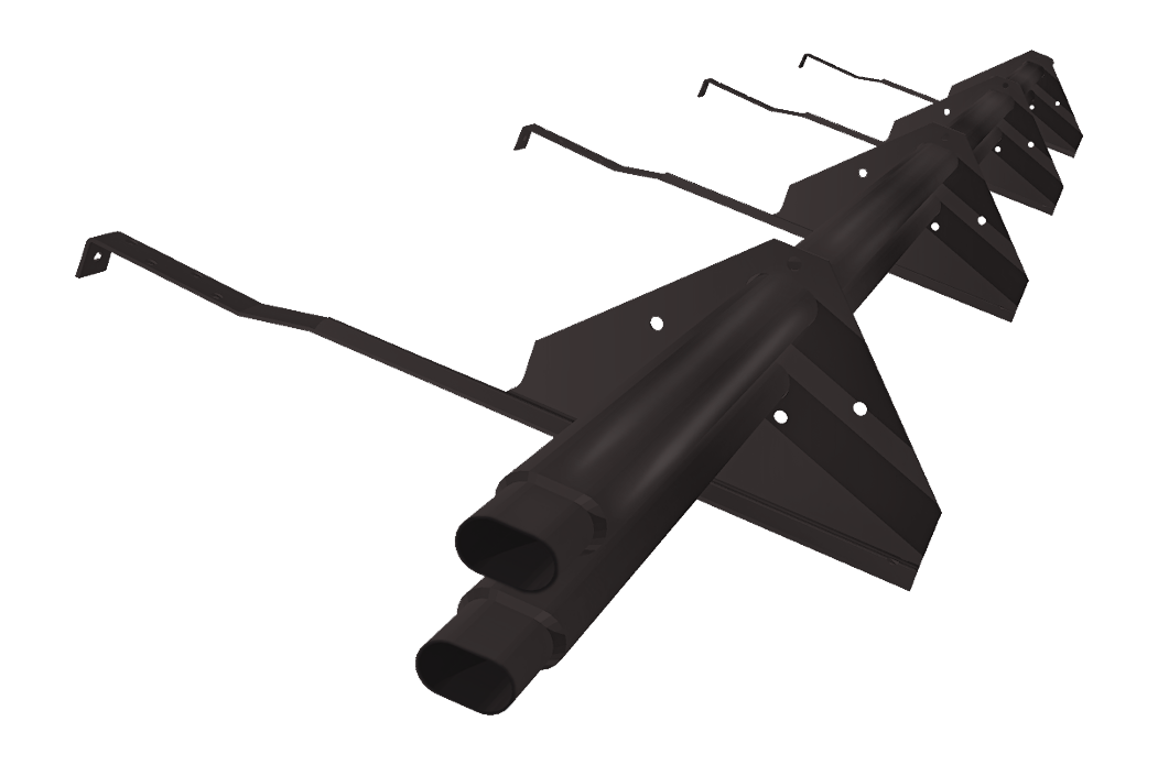 Снегозадержатель трубчатый для керамической/натуральной черепицы RAL 8019 3м (профиль до 50мм)