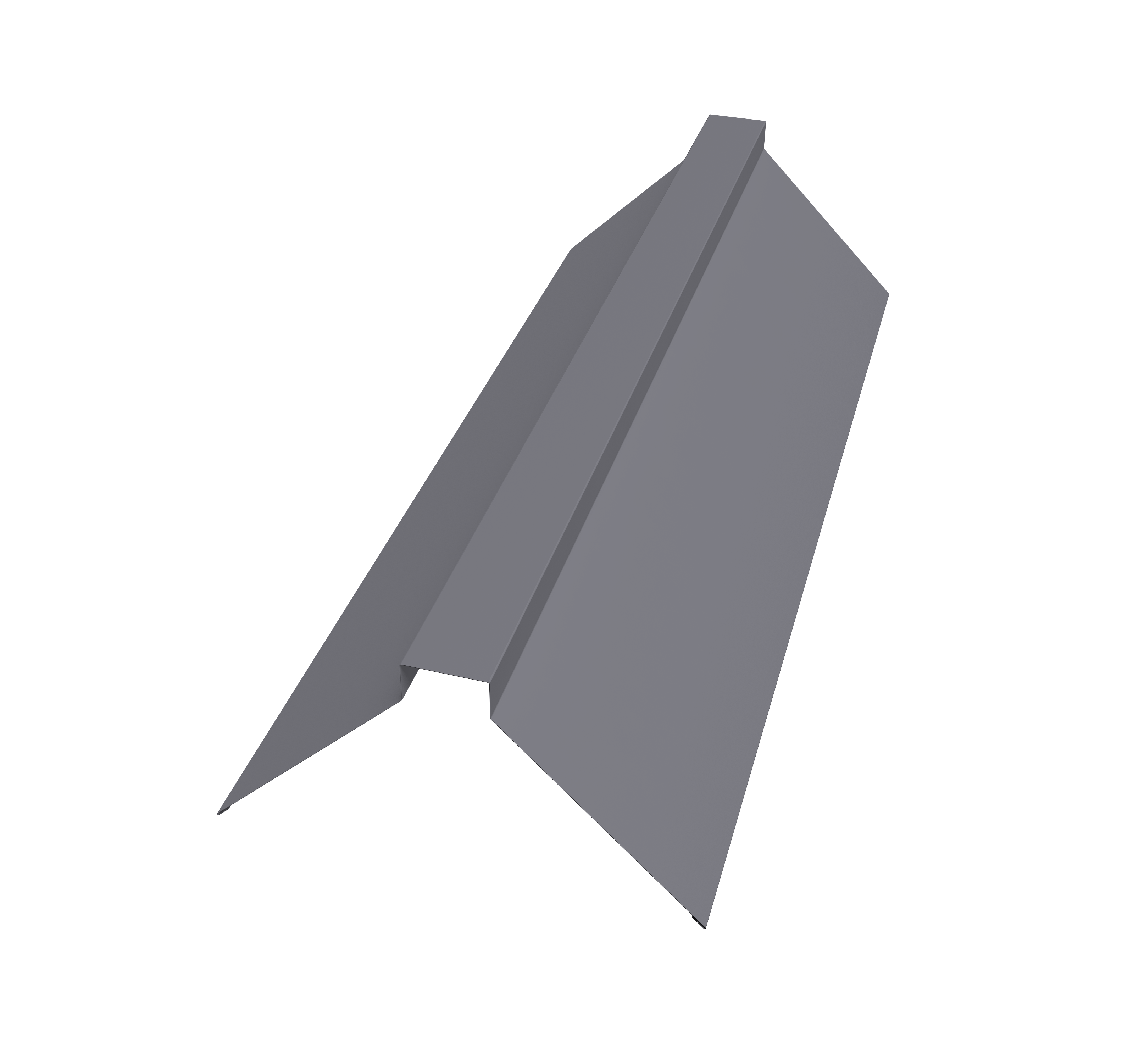 Планка конька прямоугольного 115х30х115 0,4 PE с пленкой RAL 7004 сигнальный серый (3м)