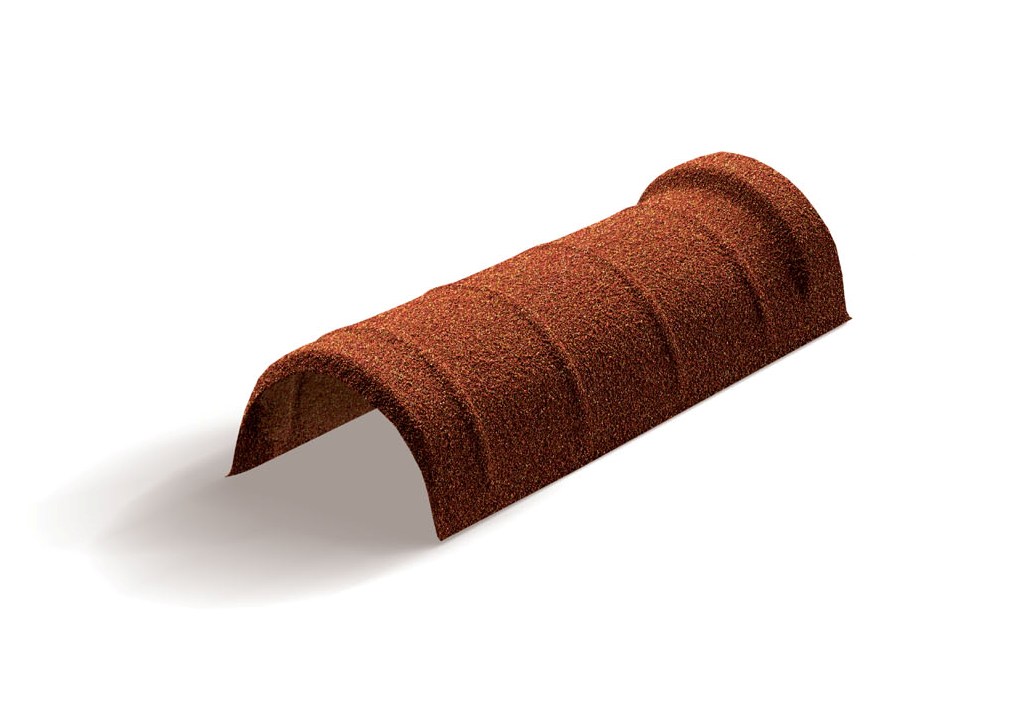 Конек полукруглый одинарный для композитной черепицы Metrotile терракотовый (0,41м)